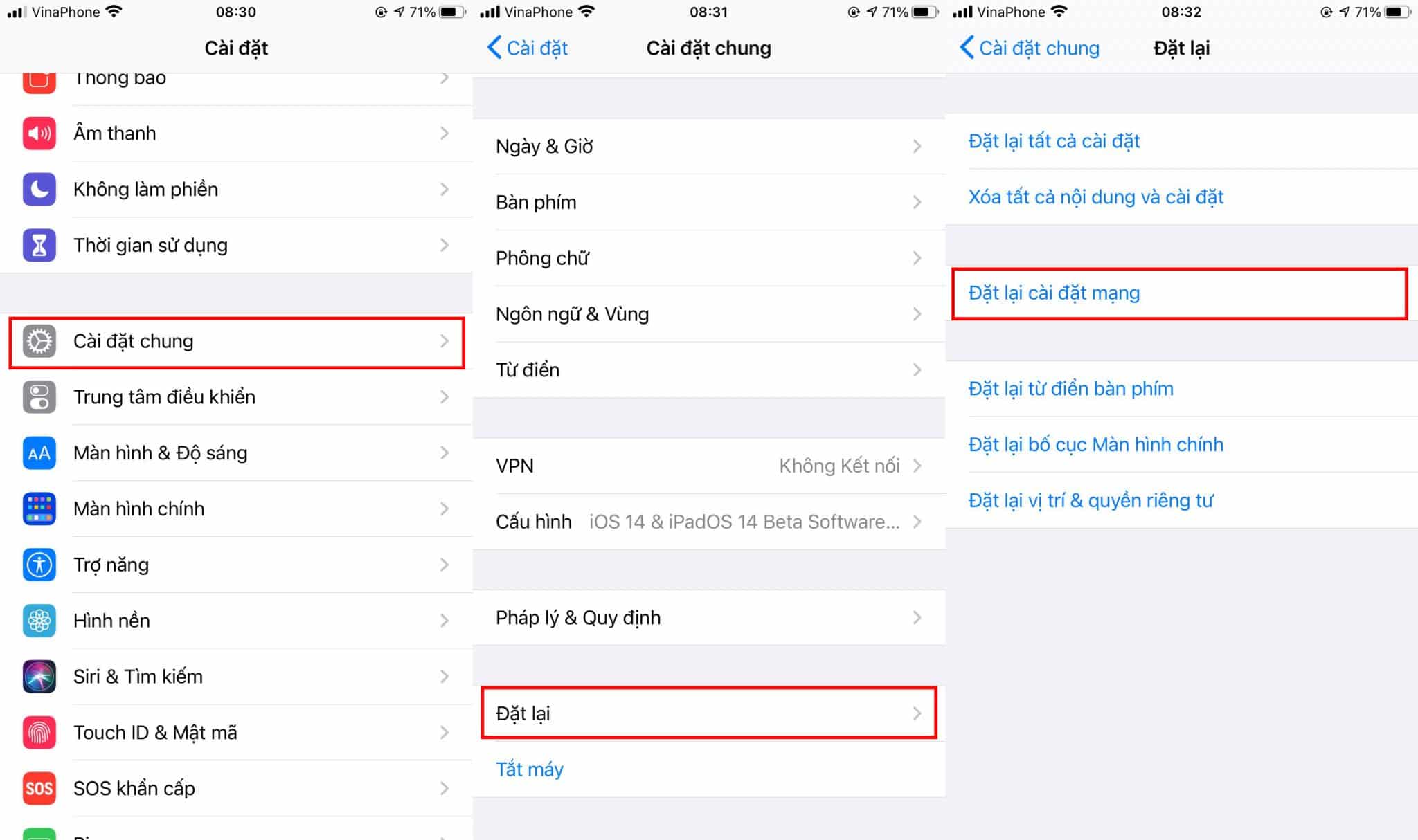 Đặt lại cài đặt mạng