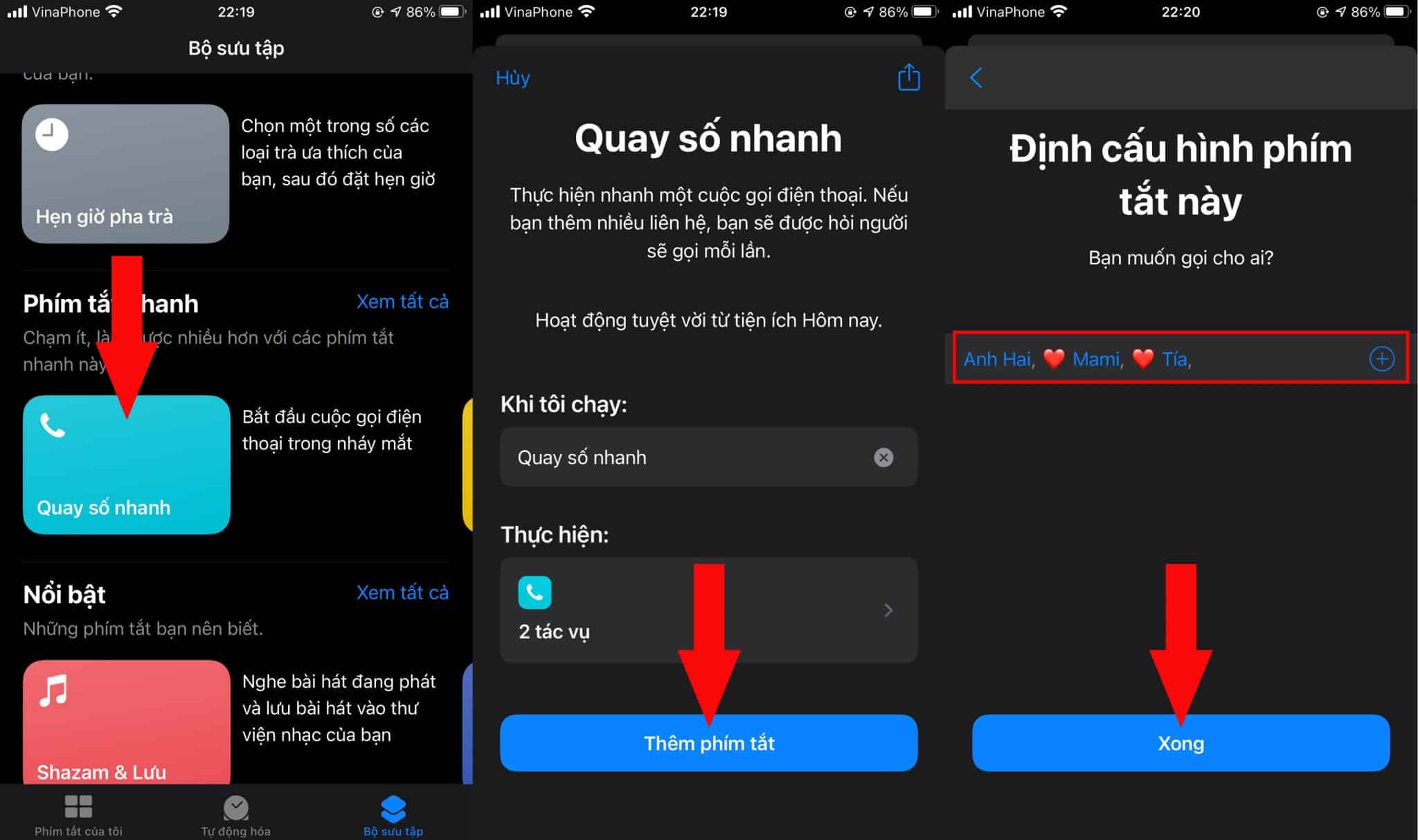 Tạo menu quay số nhanh