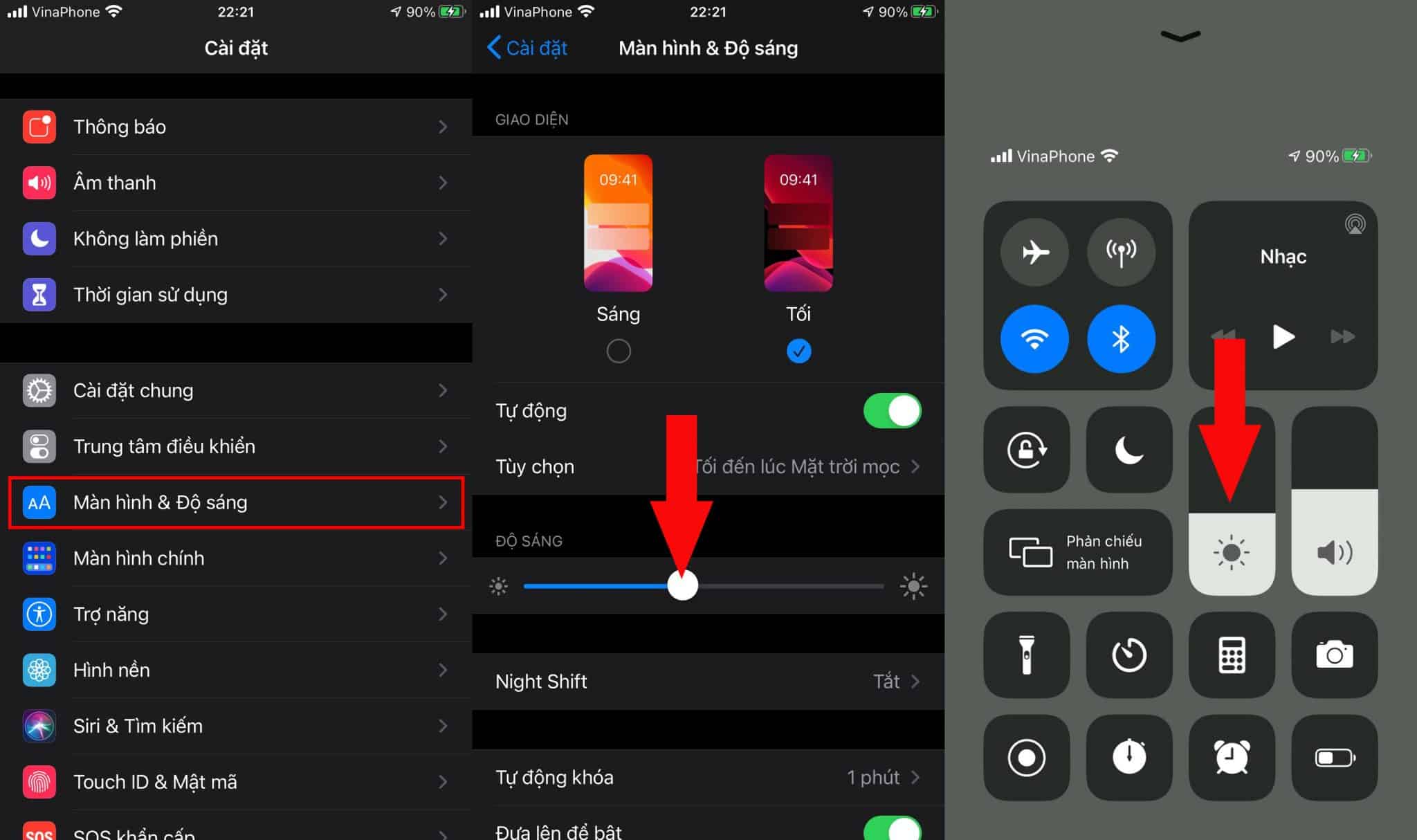 Giảm độ sáng màn hình