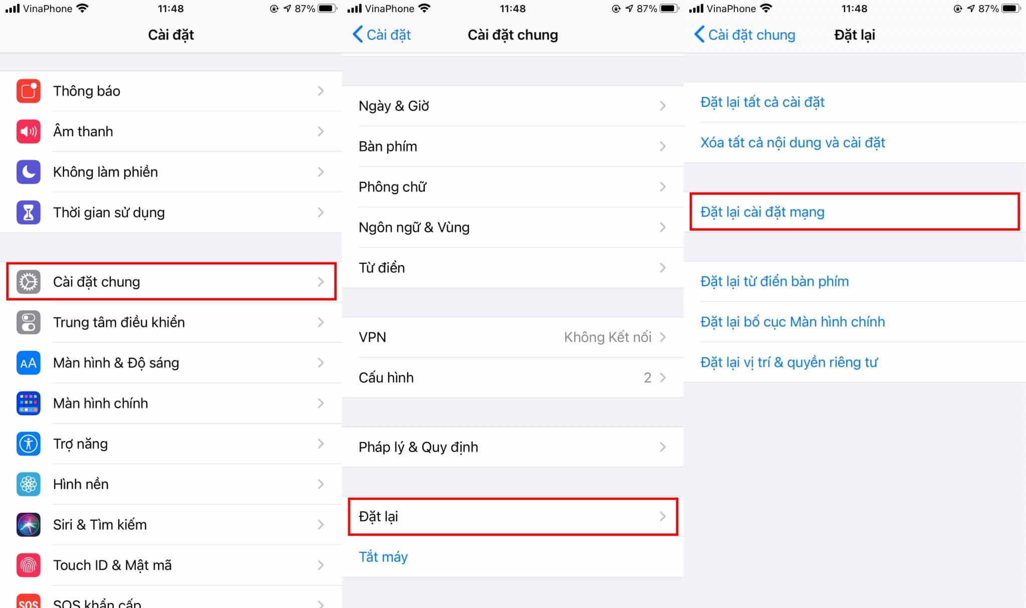 Đặt lại cài đặt mạng