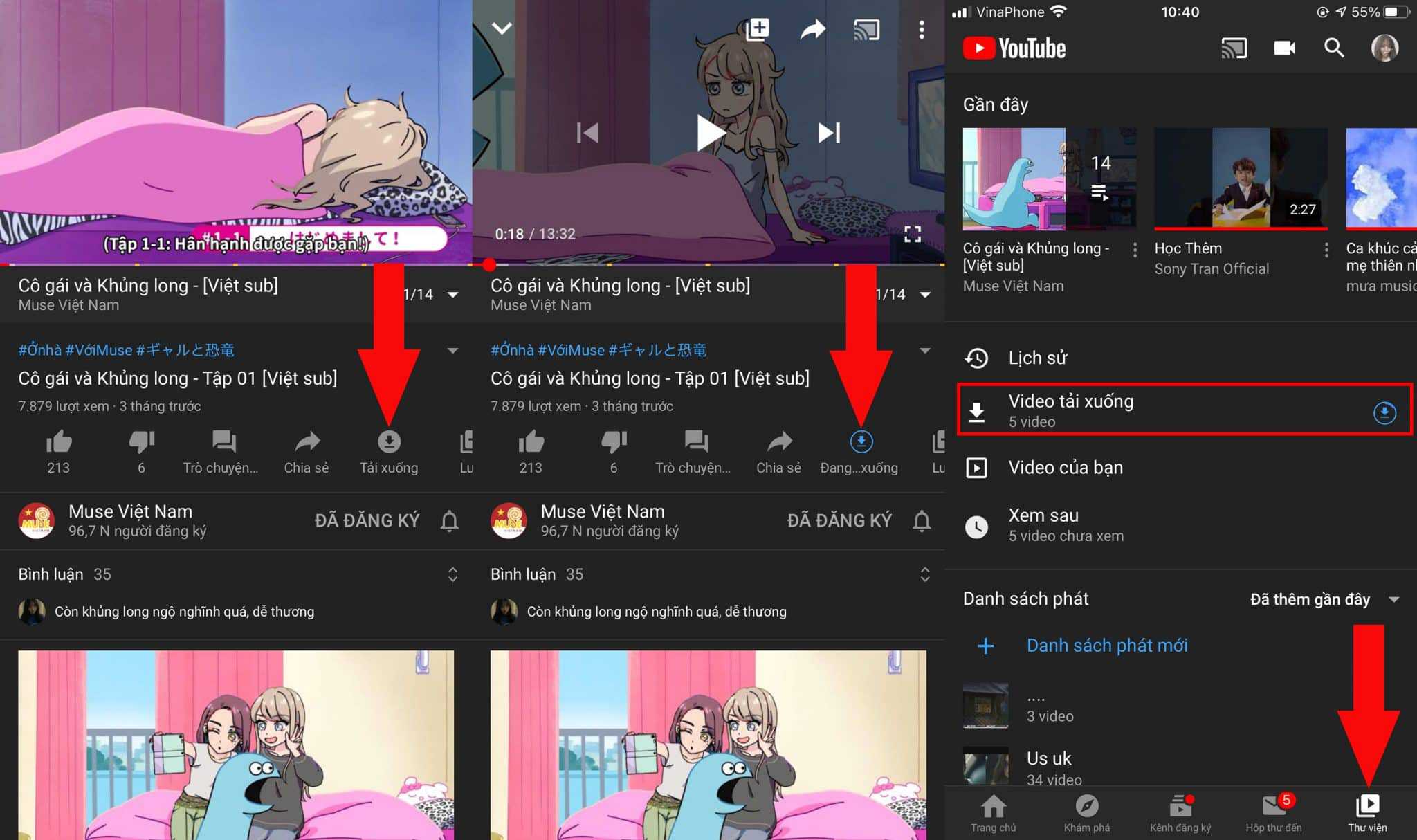 Lưu video xem ngoại tuyến