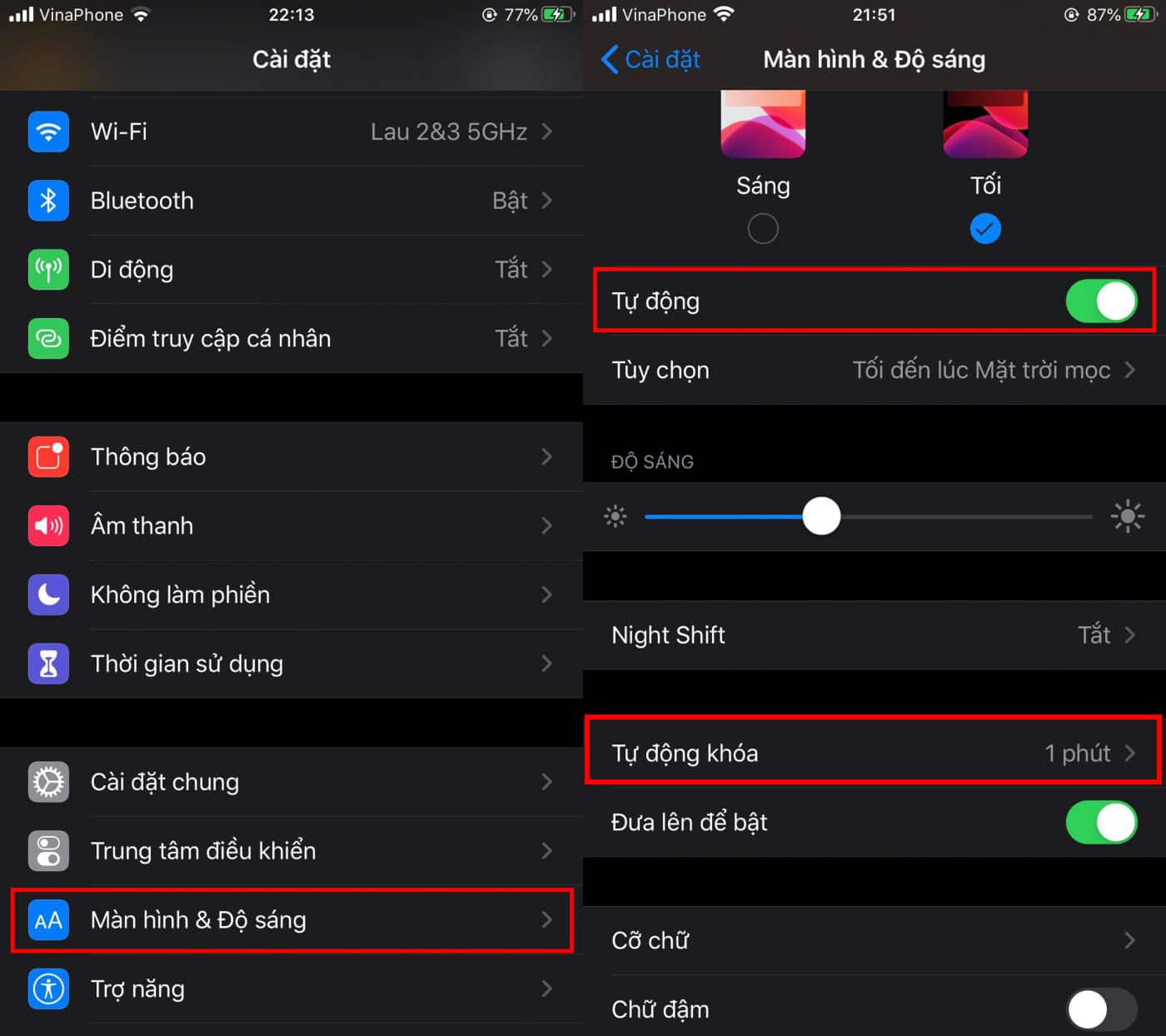 Giảm độ sáng màn hình