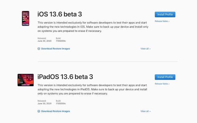 iOS 13.6 và iPadOS 13.6