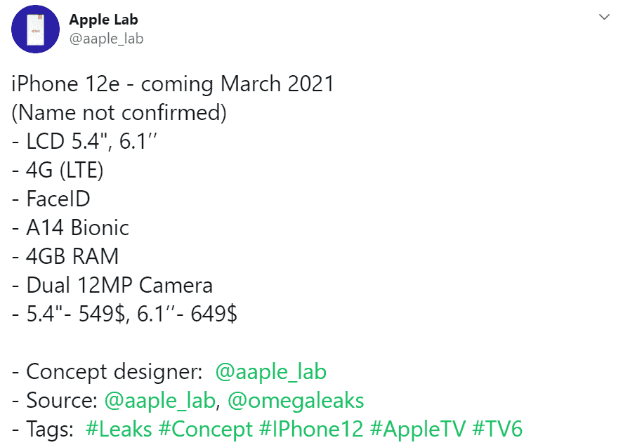 iPhone 12 4G sẽ ra mắt vào tháng 3/2021 với giá khởi điểm từ 12.7 triệu đồng