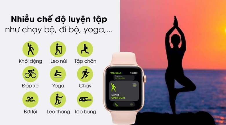 Apple Watch SE LTE 40mm có nhiều chế độ tập luyện