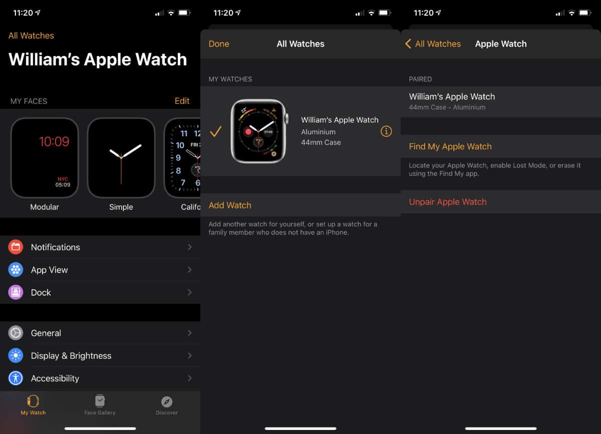 Cách hủy ghép nối Apple Watch với iPhone 