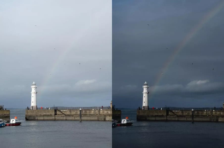 Ảnh ProRaw trước và sau khi chỉnh