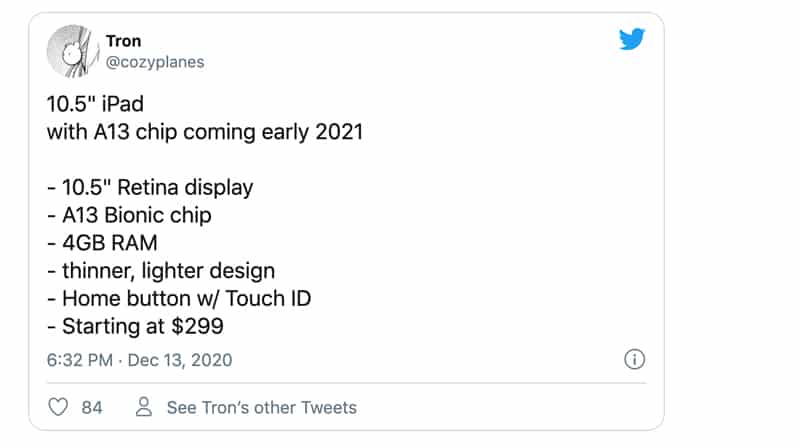 iPad 2021 có giá khởi điểm là 299 USD