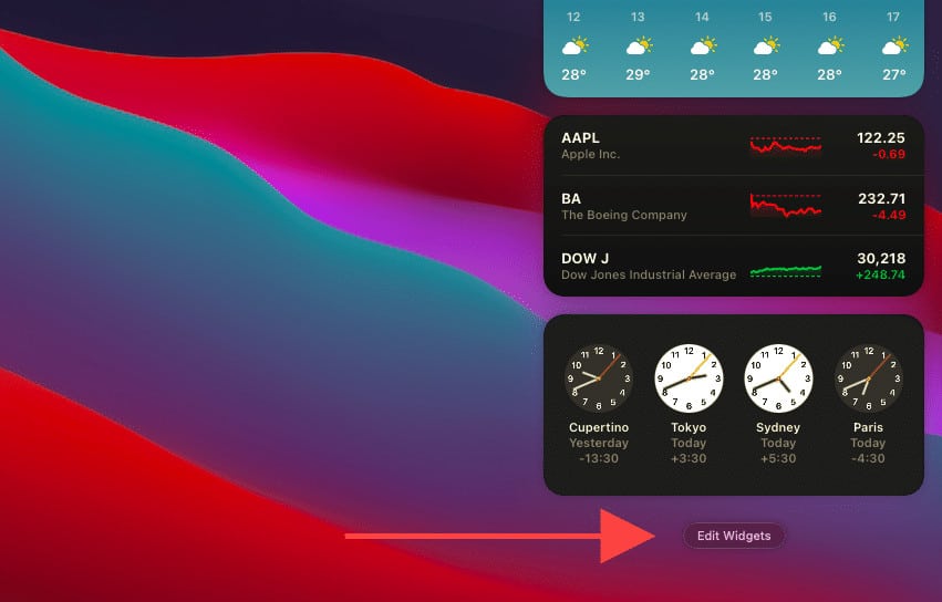 Quản lý và chỉnh sửa tiện ích (Widget)