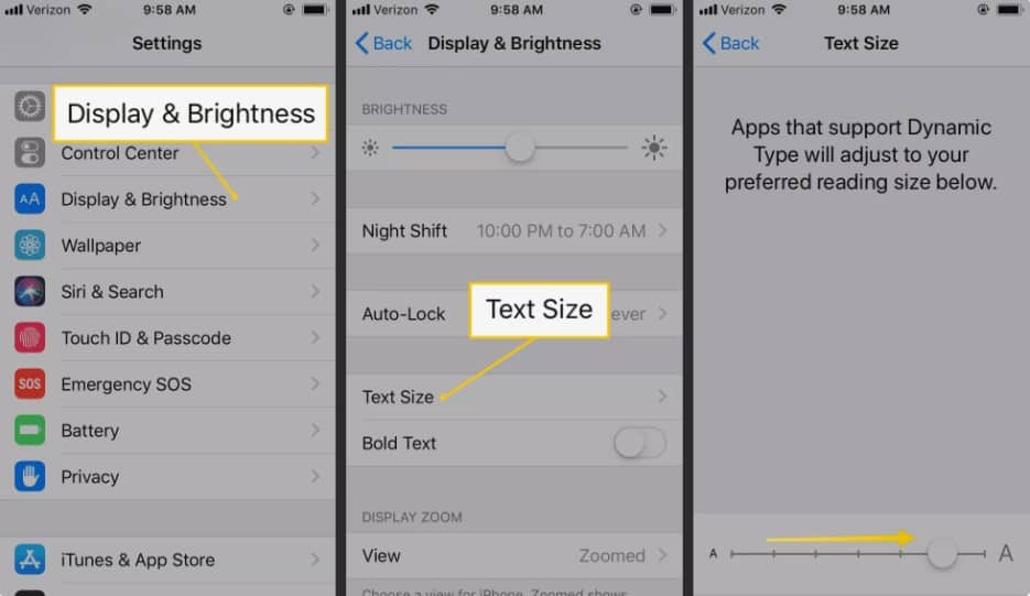Thay đổi kích thước chữ