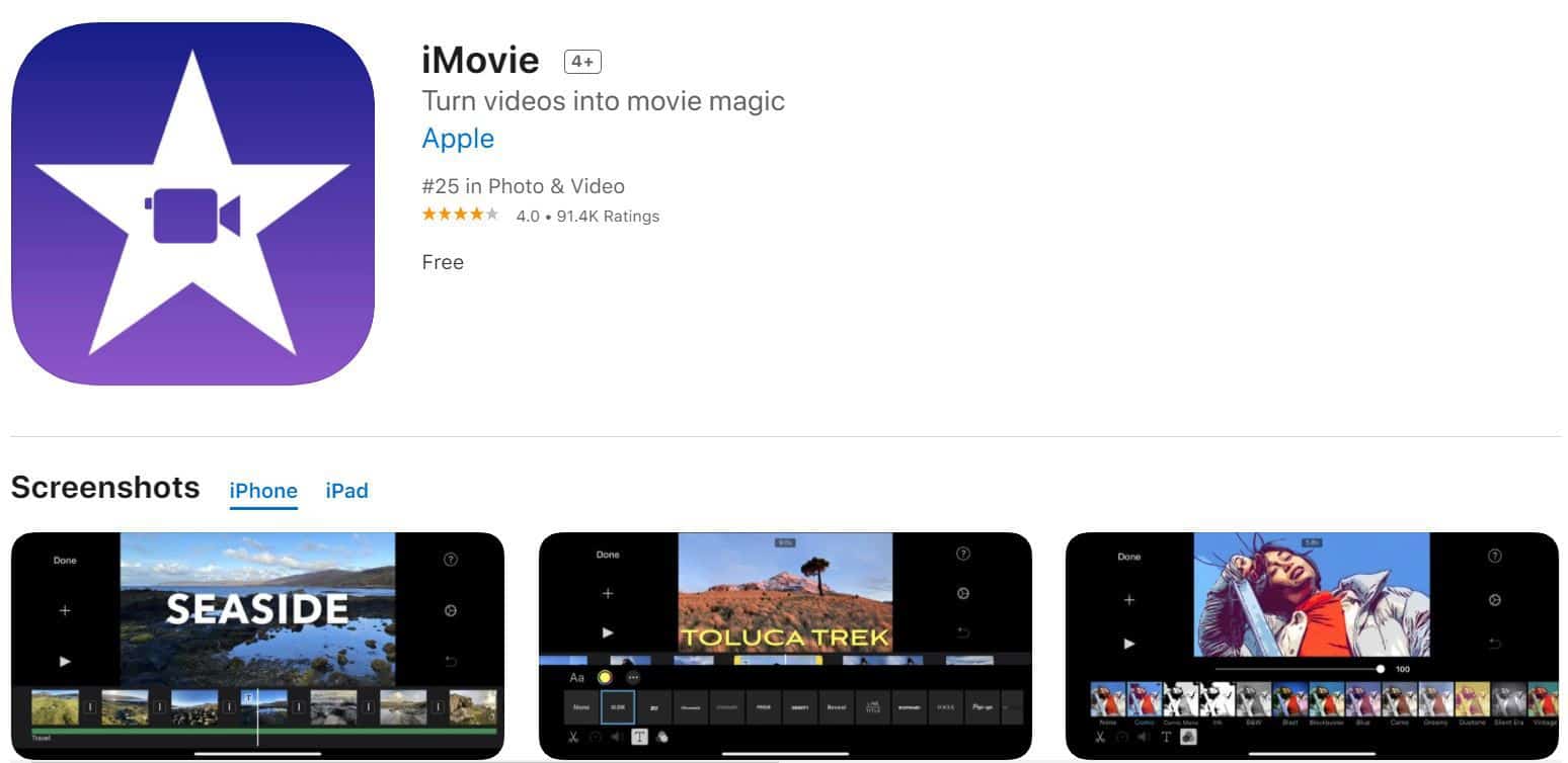 tải iMovie