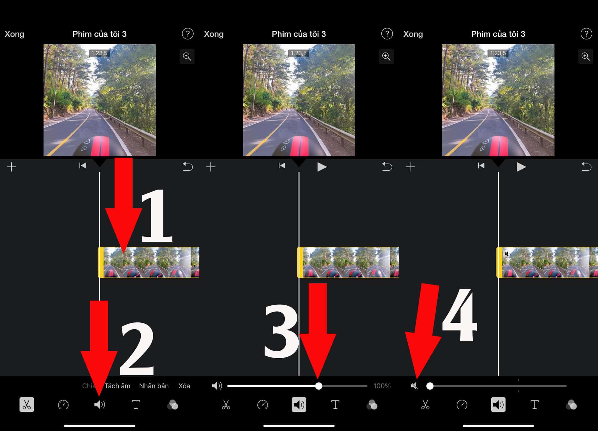 điều chỉnh âm lượng video