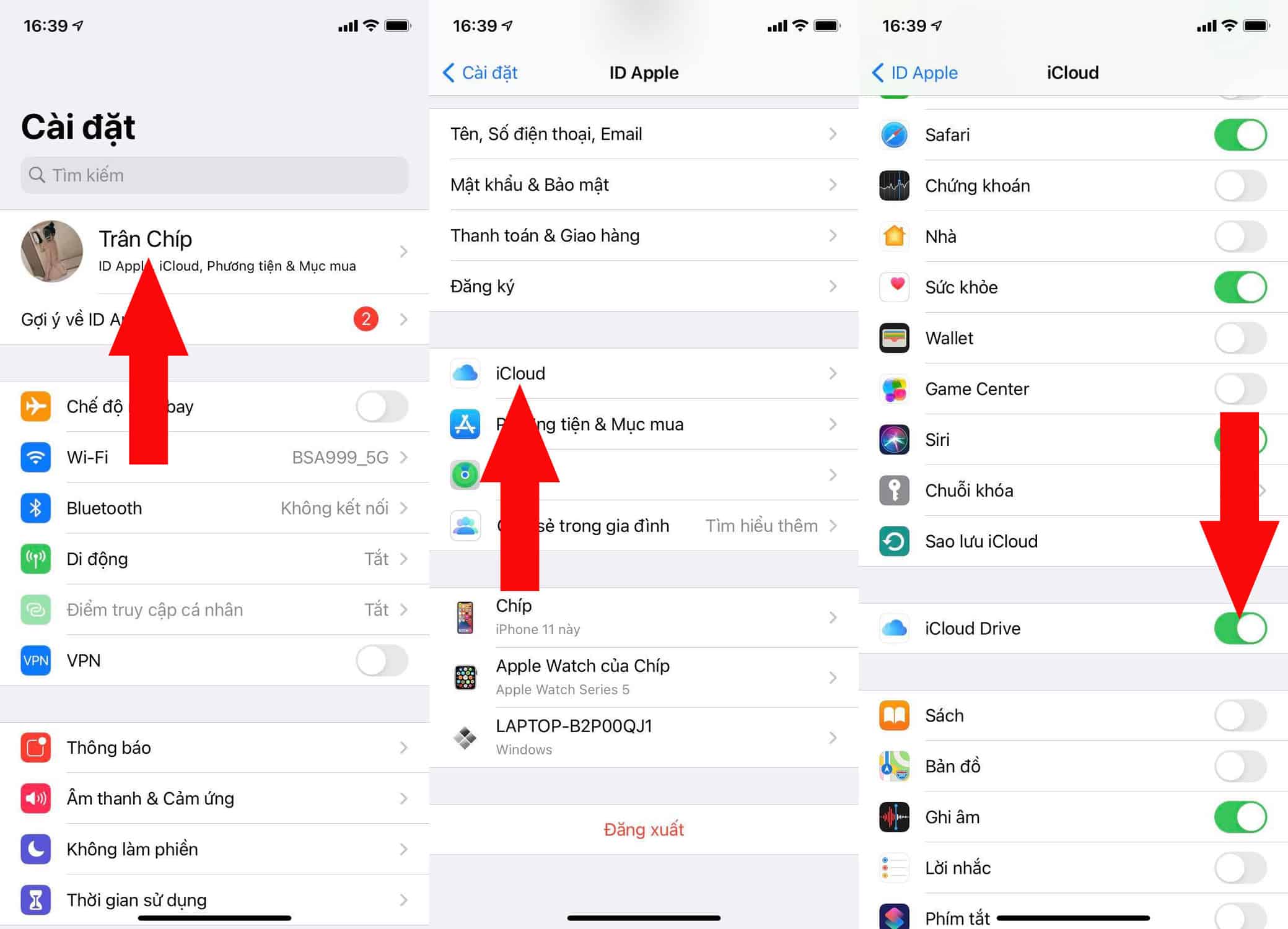 Bật iCloud Drive trên iPhone
