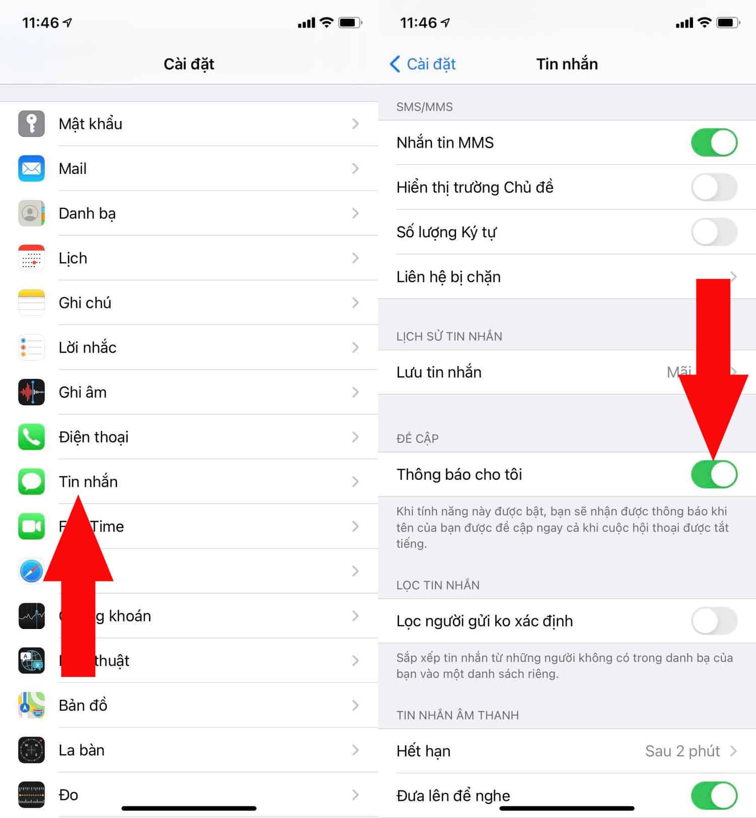 Thông báo tin nhắn