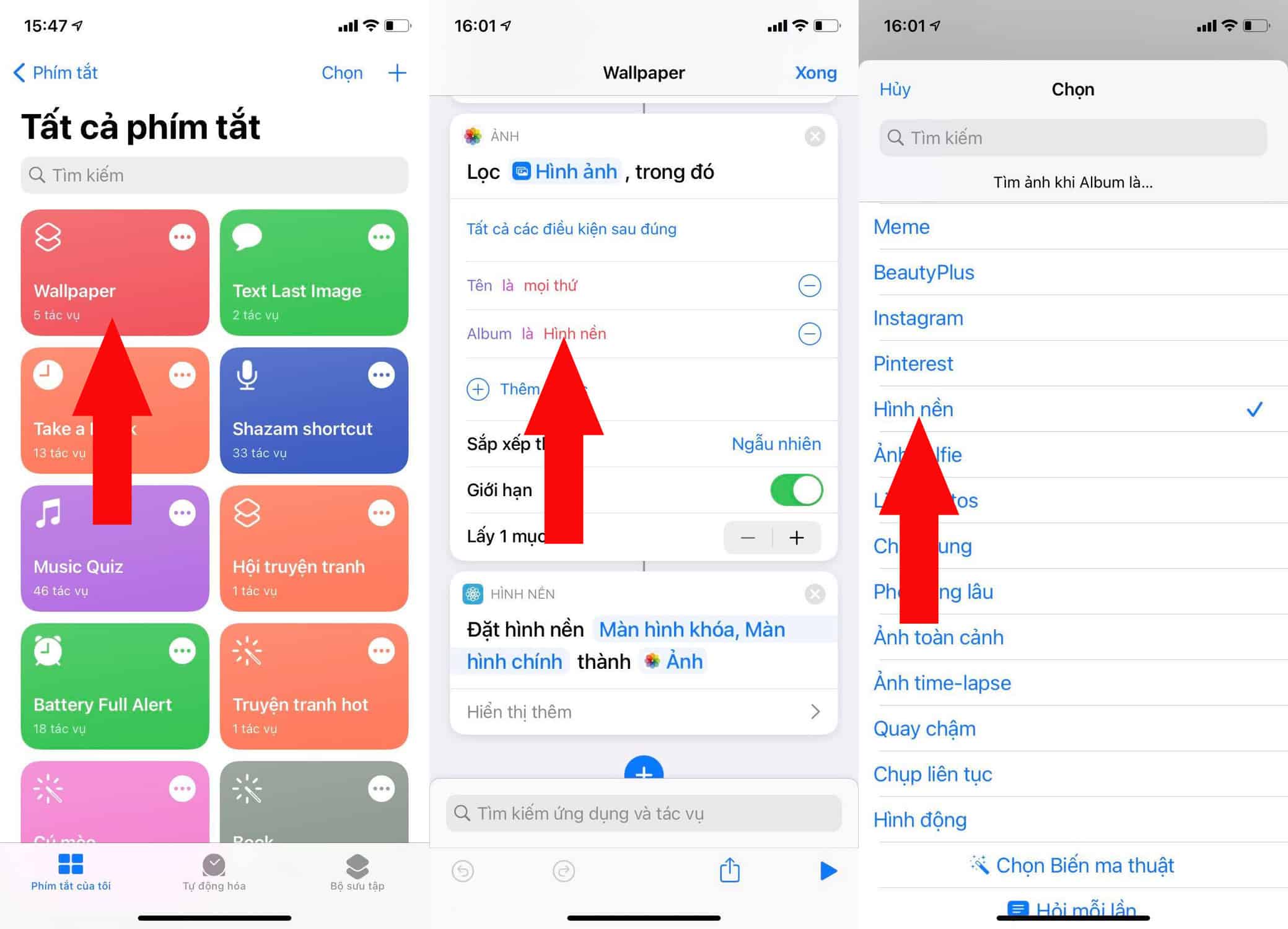 phím tắt Wallpaper