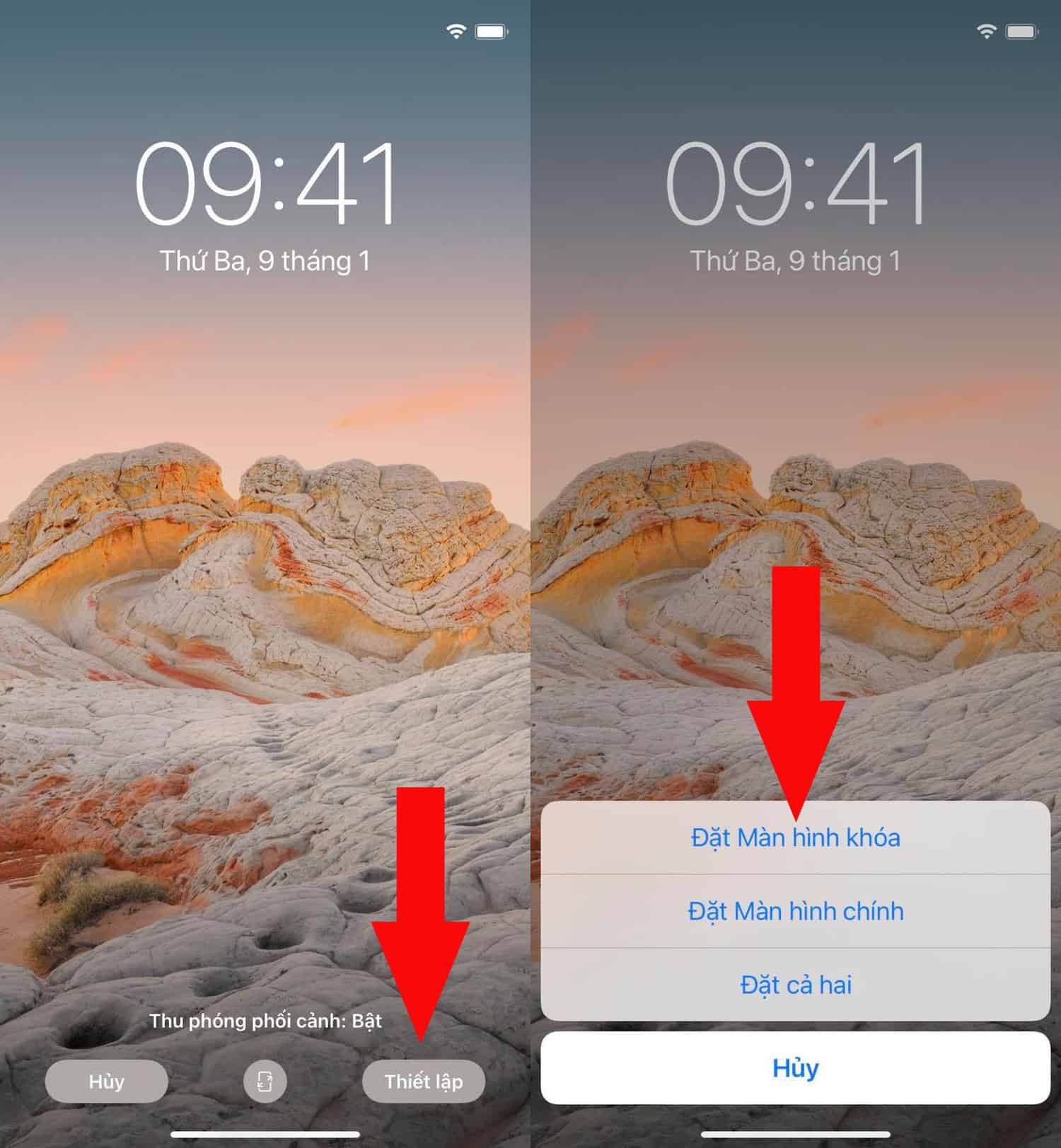 Cài đặt hình nền
