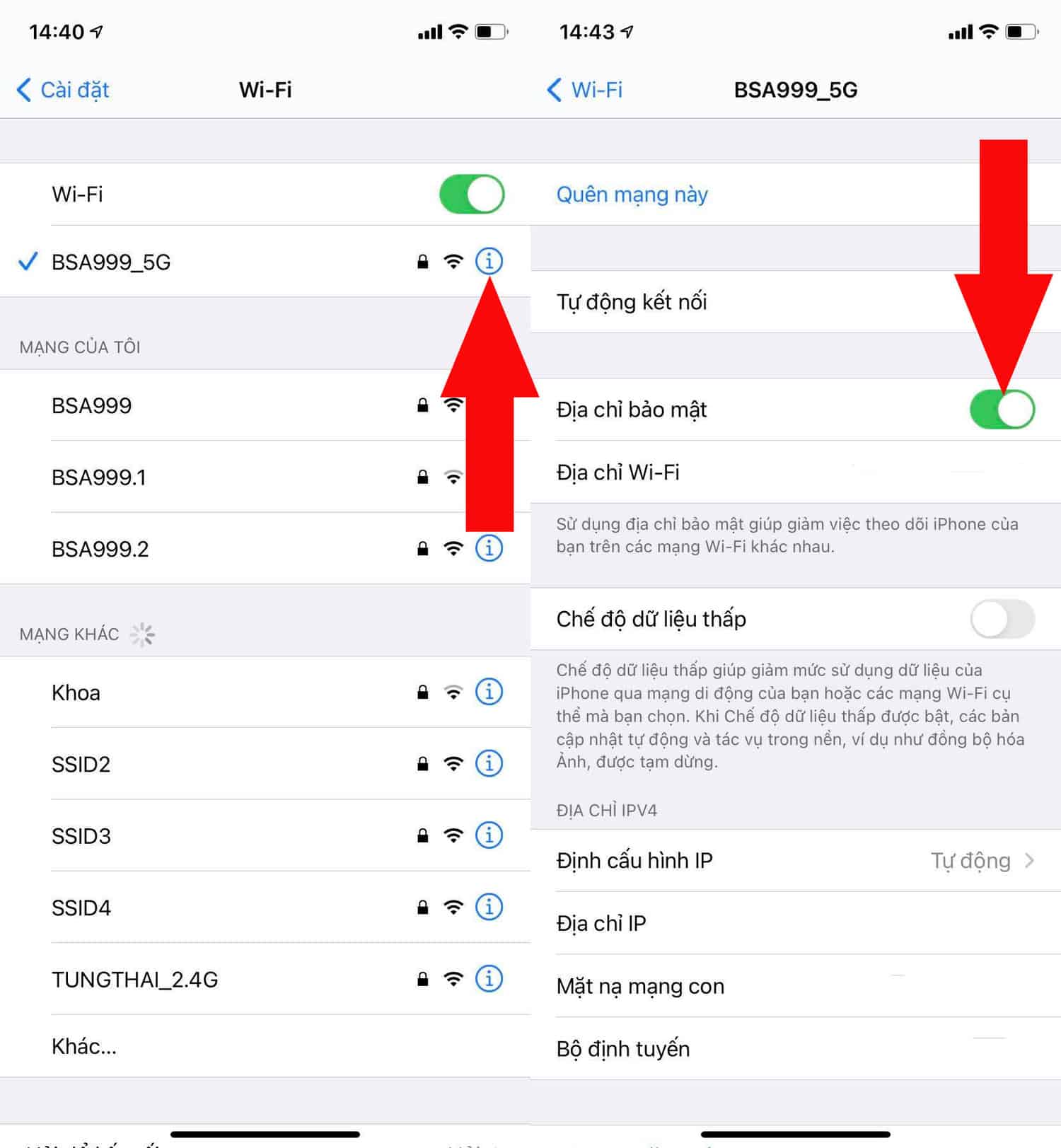 Địa chỉ MAC riêng tư