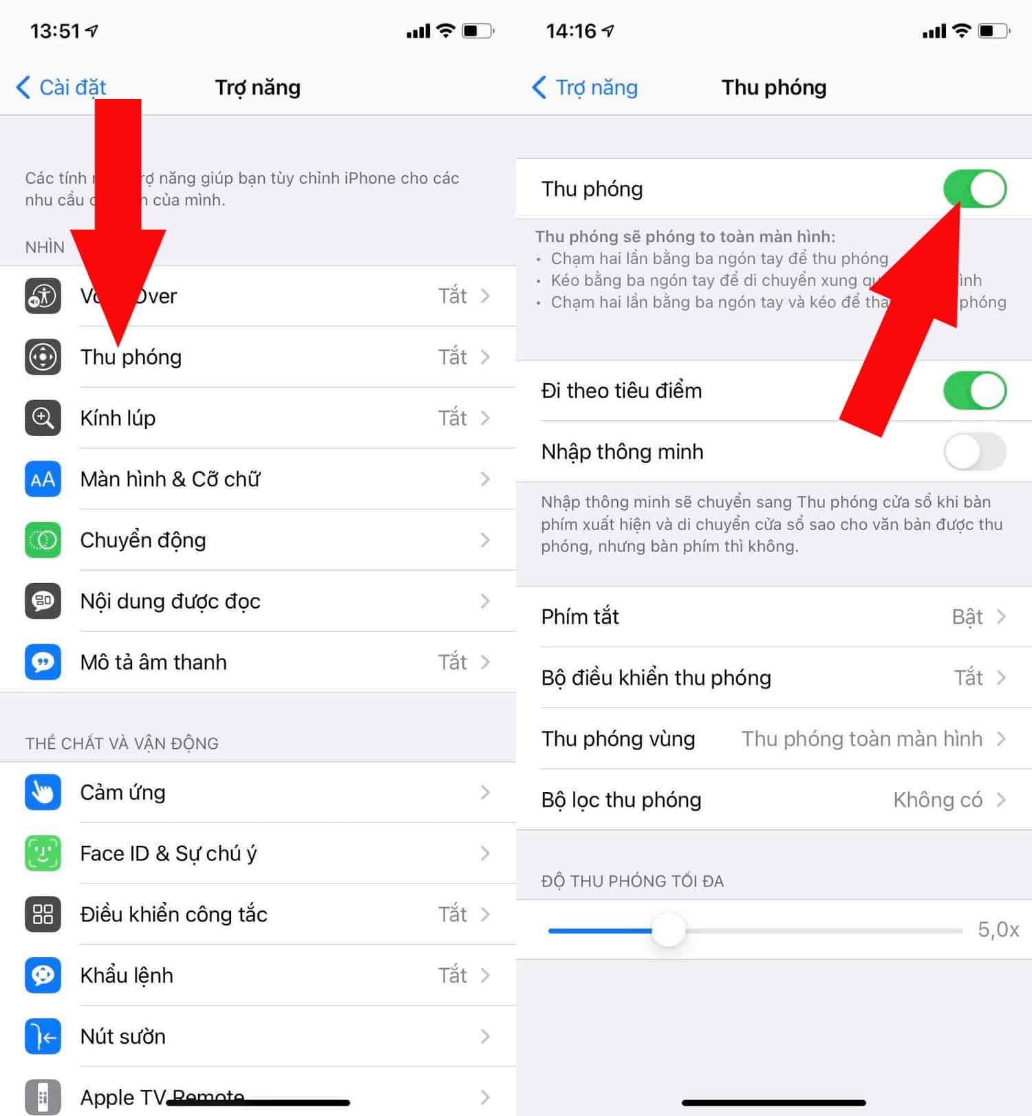 Chức năng thu phóng