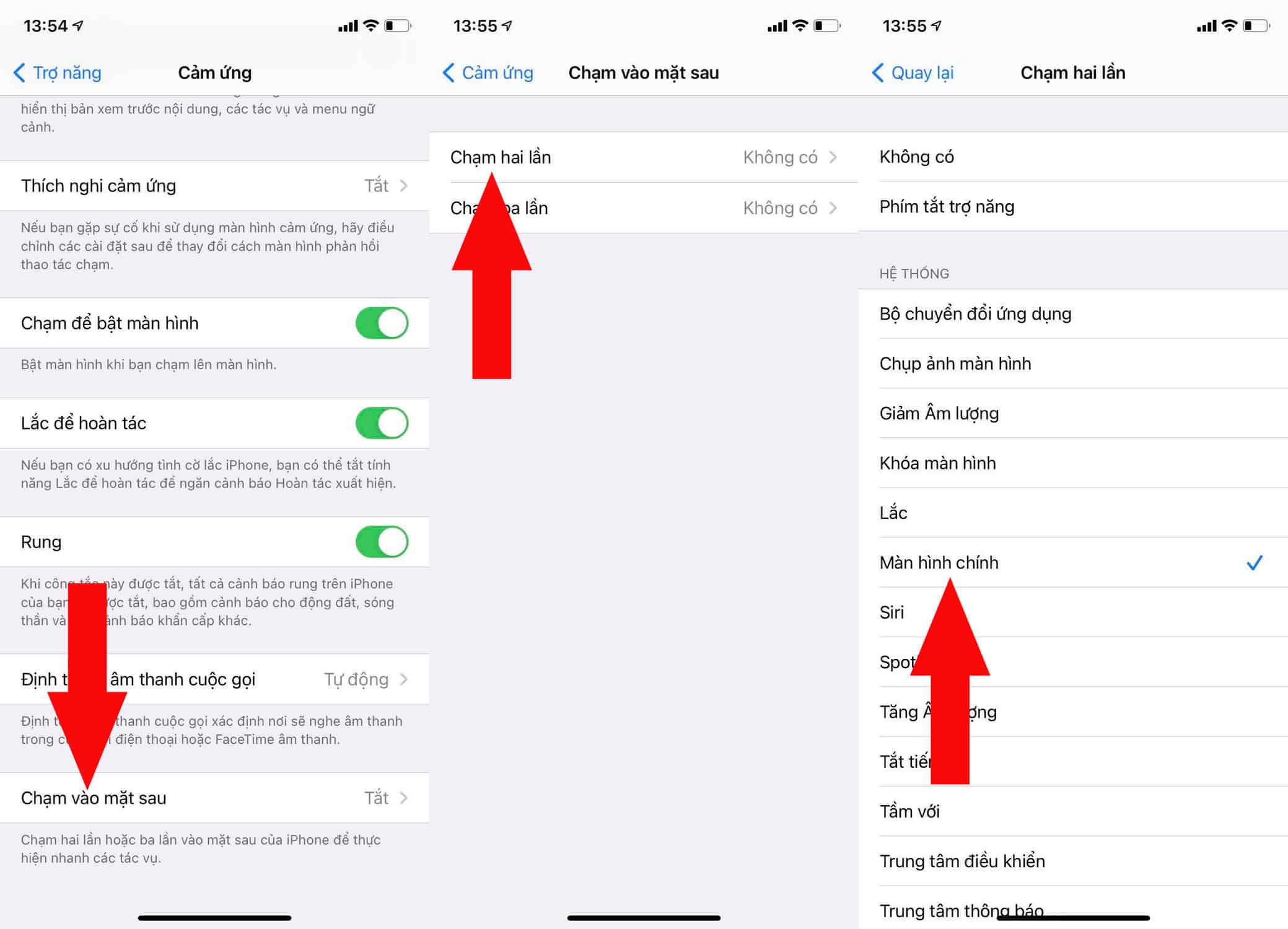 Sử dụng Back Tap