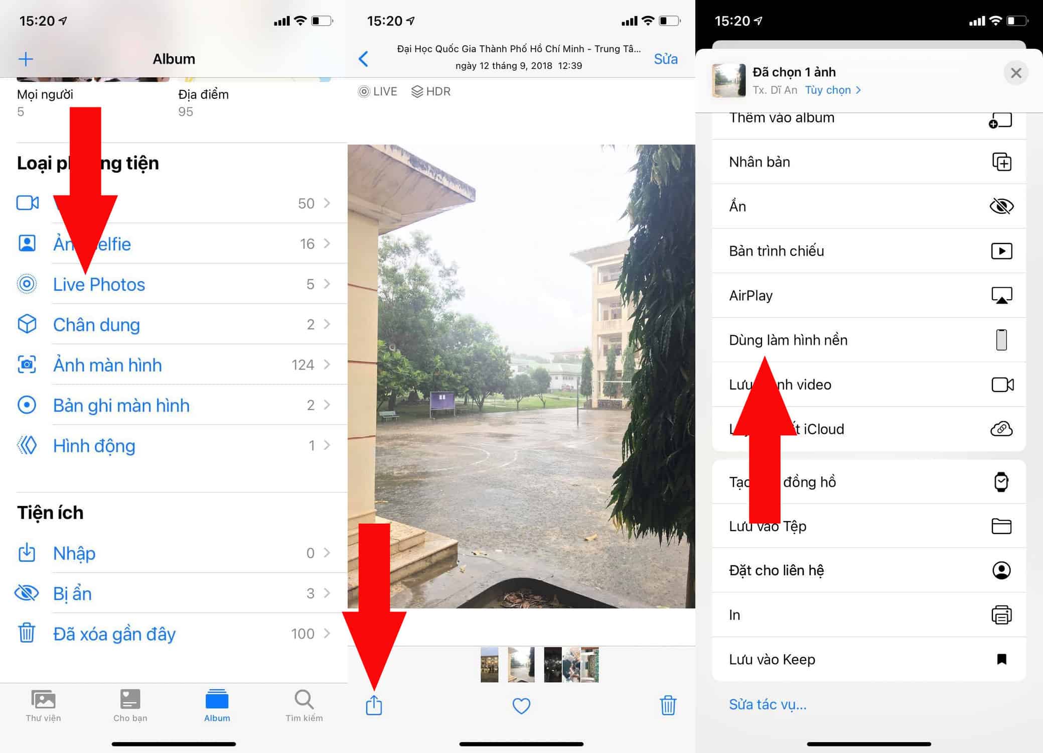 Đặt Live Photo làm hình nền
