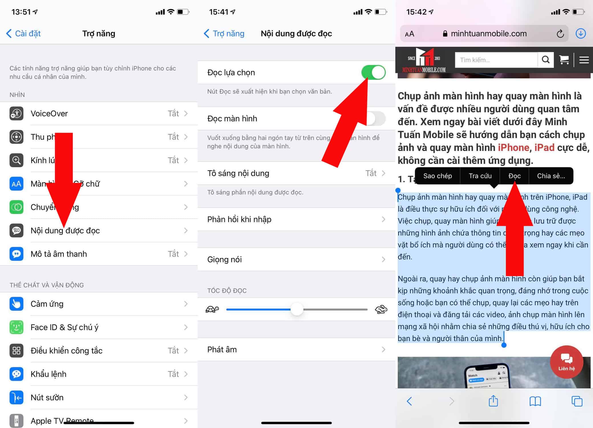 Nội dung được đọc