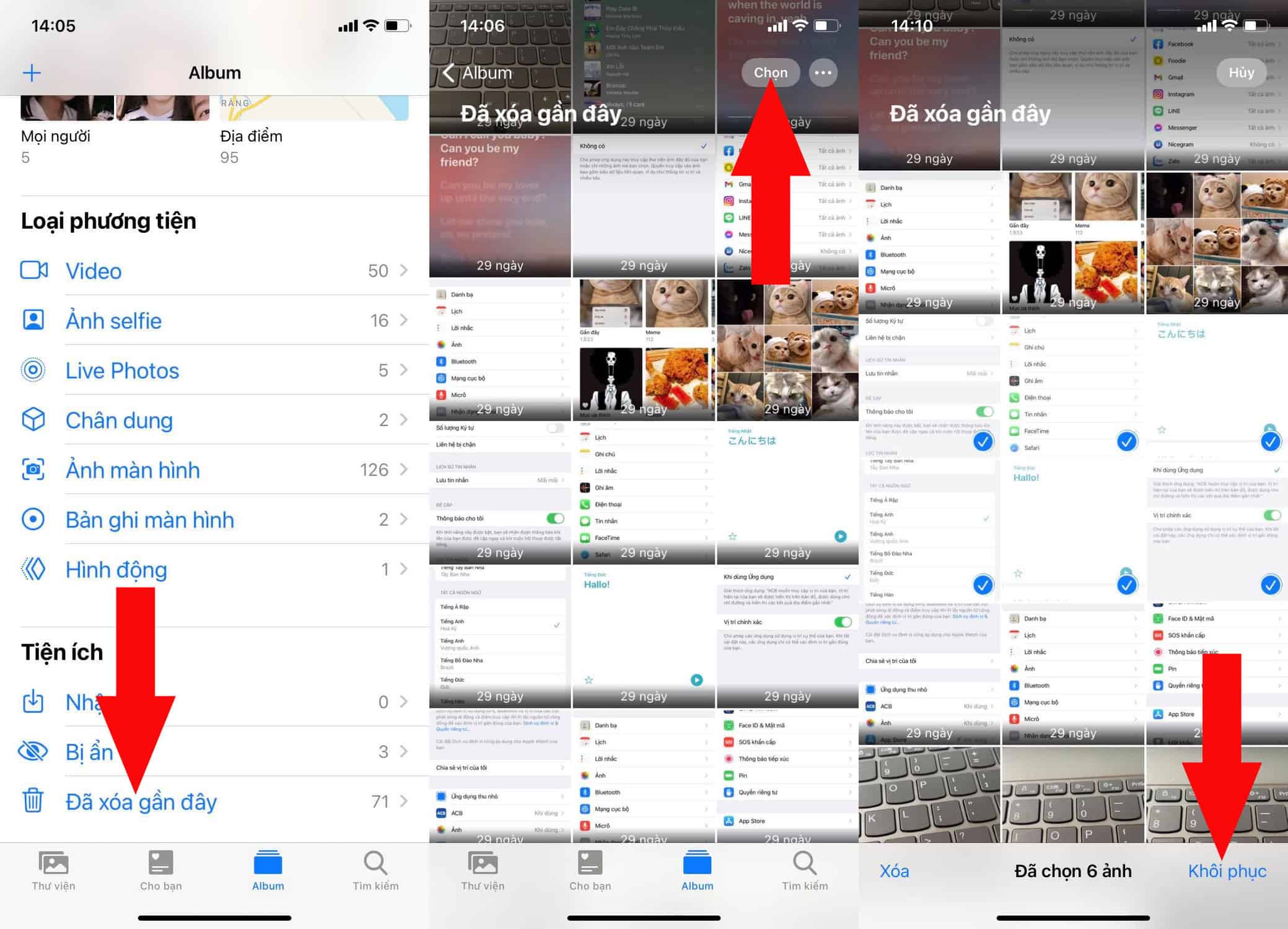 Khôi phục lại ảnh đã xóa