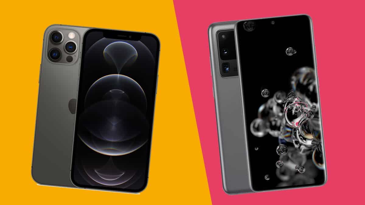 so sánh màn hình  Samsung Galaxy S21 và iPhone 12 Pro