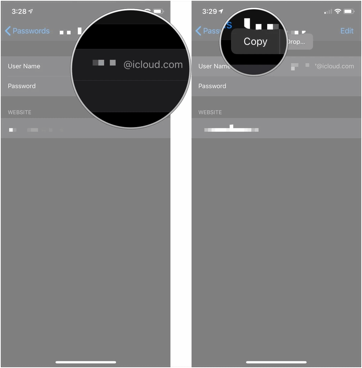Nhấn vào Sao chép.