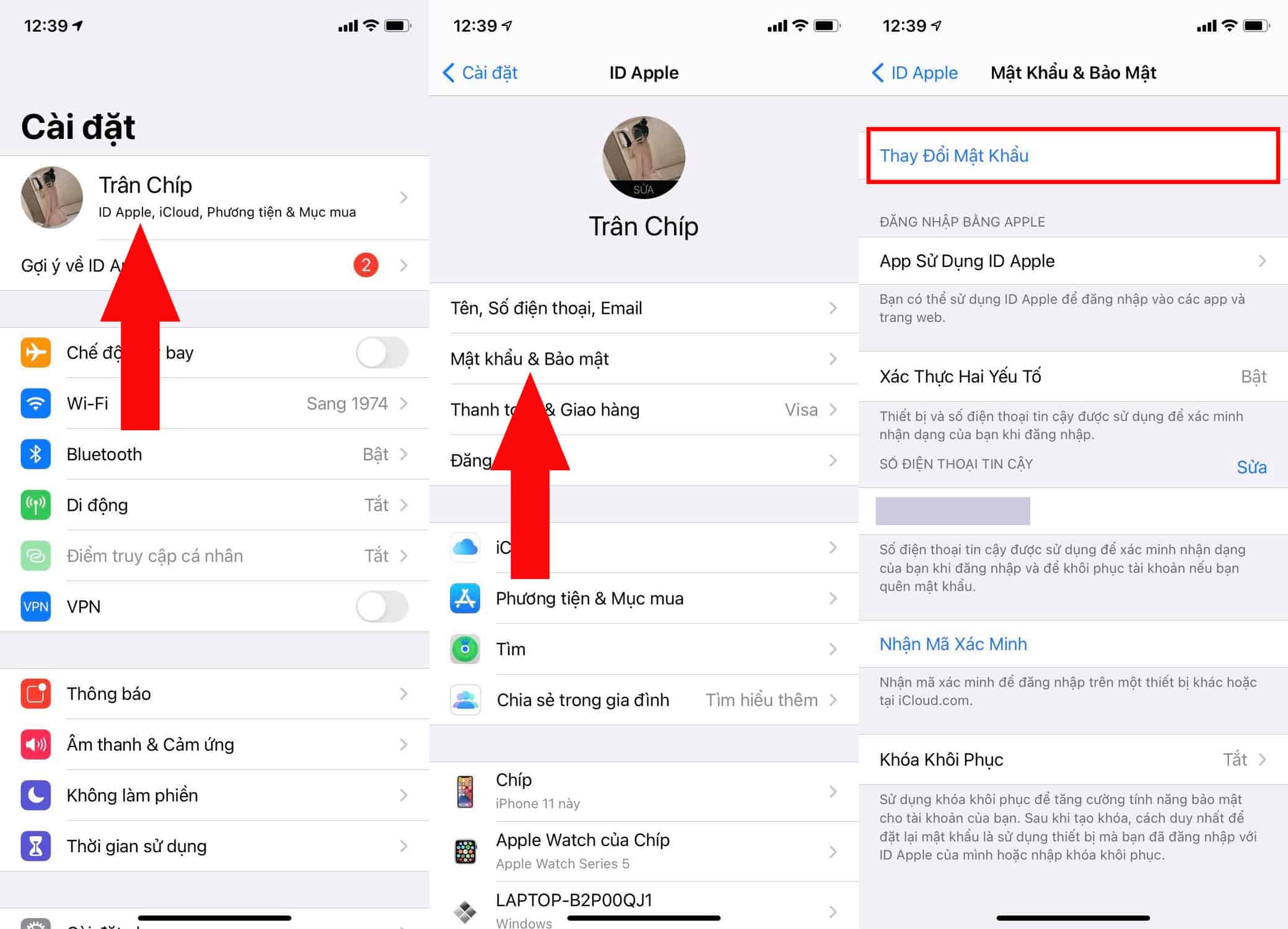 Thay đổi mật khẩu