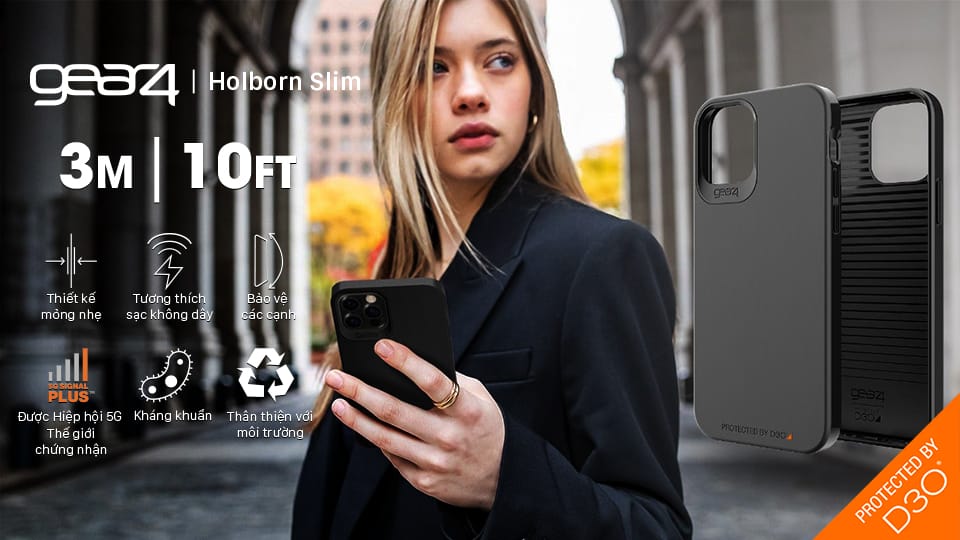 Ốp lưng chống sốc Gear4 D3O Holborn Slim 3m