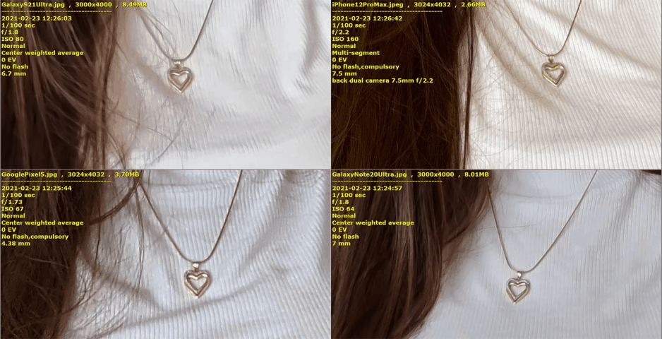 ảnh crop trên 4 mẫu điện thoại