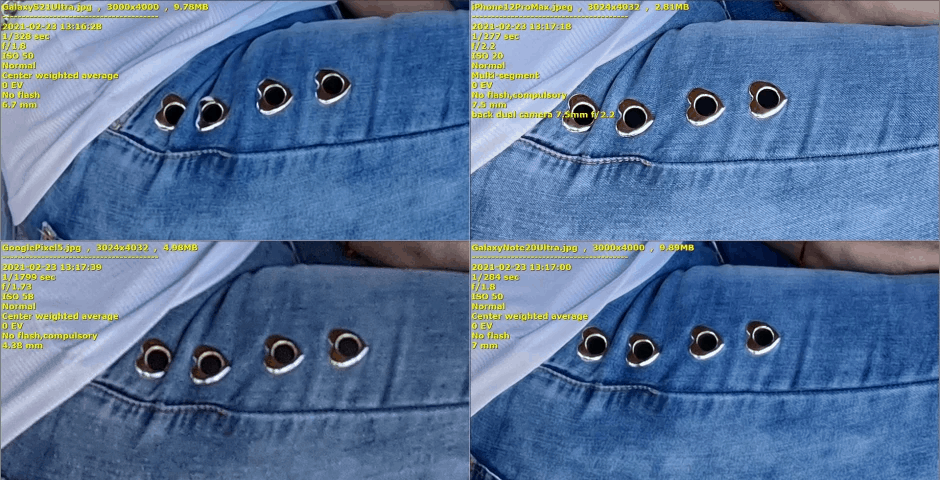 ảnh crop trên 4 mẫu điện thoại