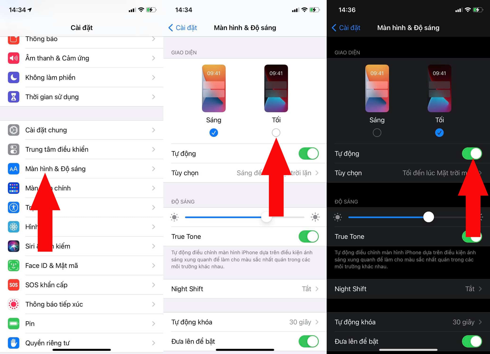 bật chế độ Dark Mode