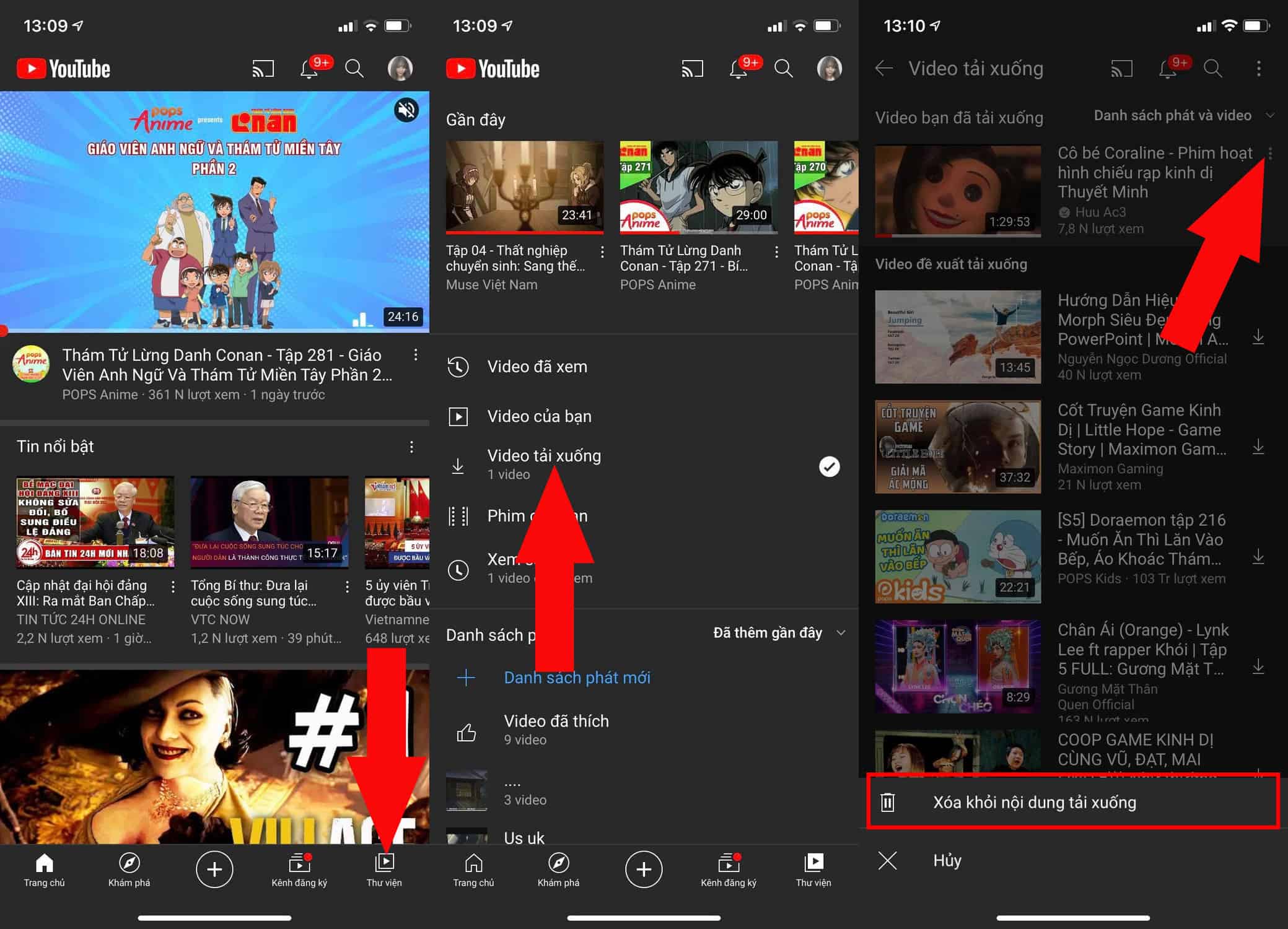 Xóa video ngoại tuyến