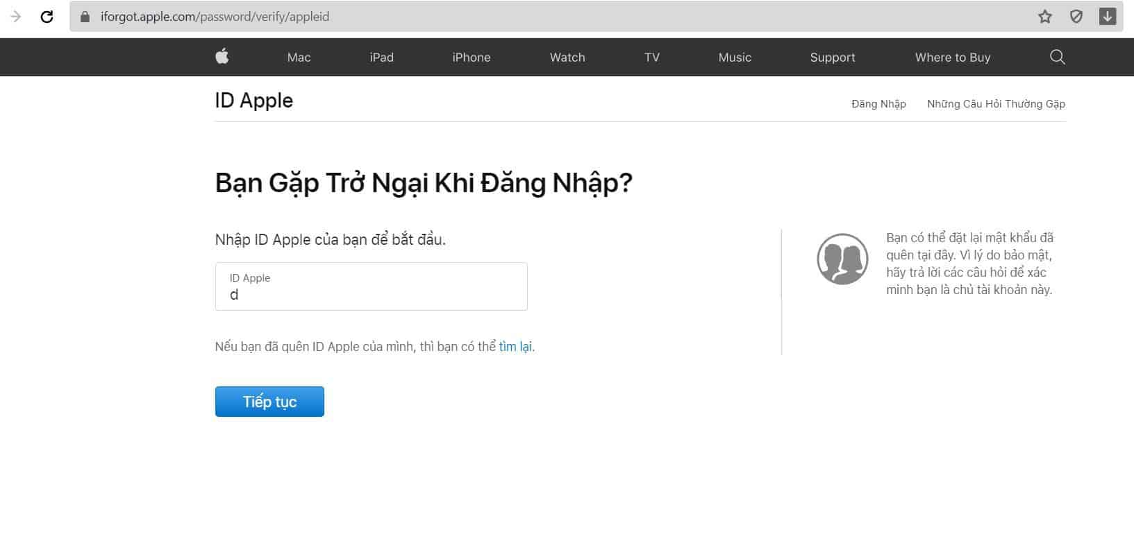 nhập ID Apple