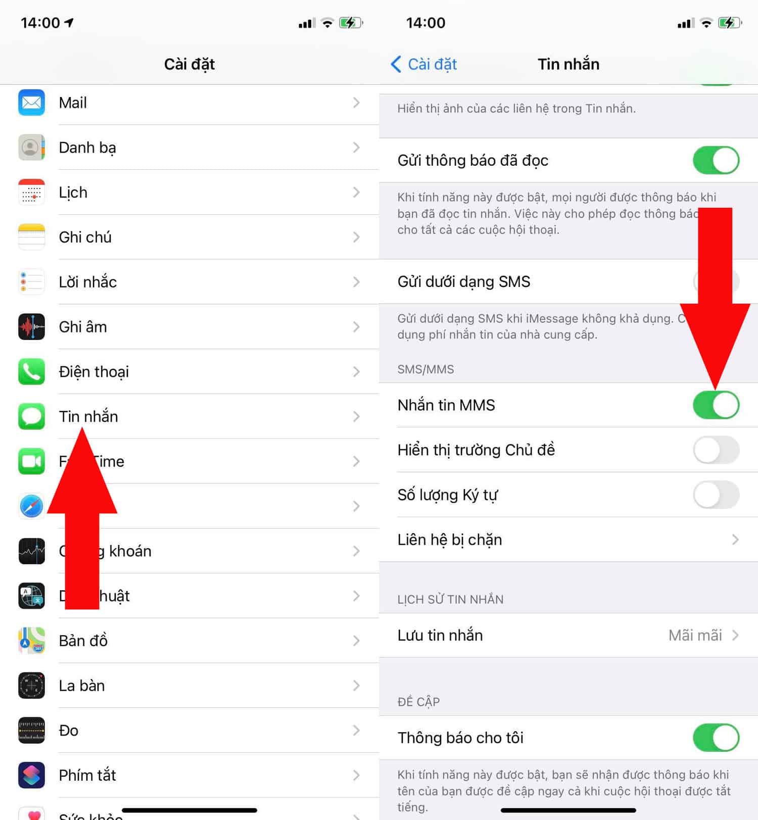 Kiểm tra SMS và MMS