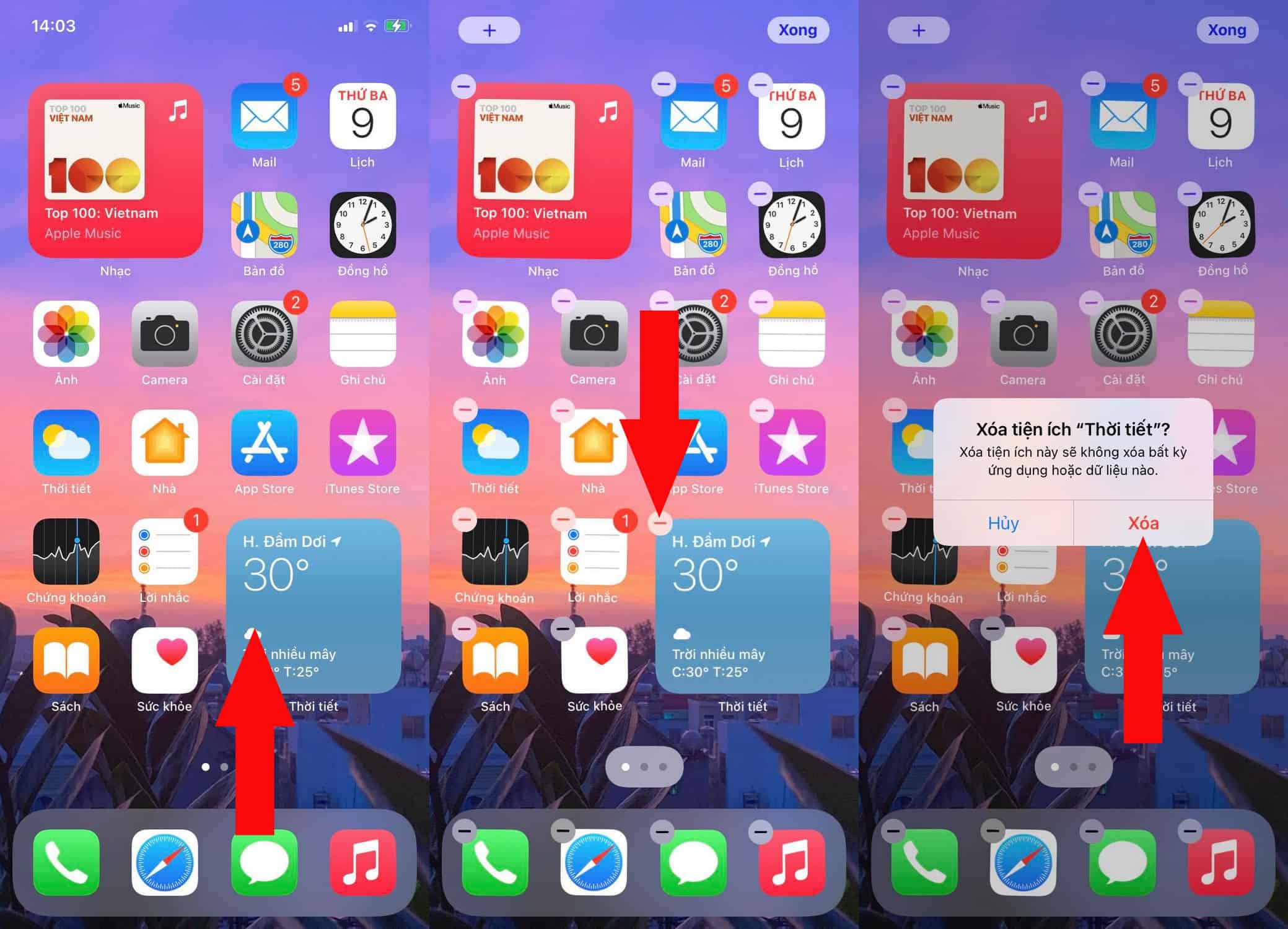 Hạn chế sử dụng widget