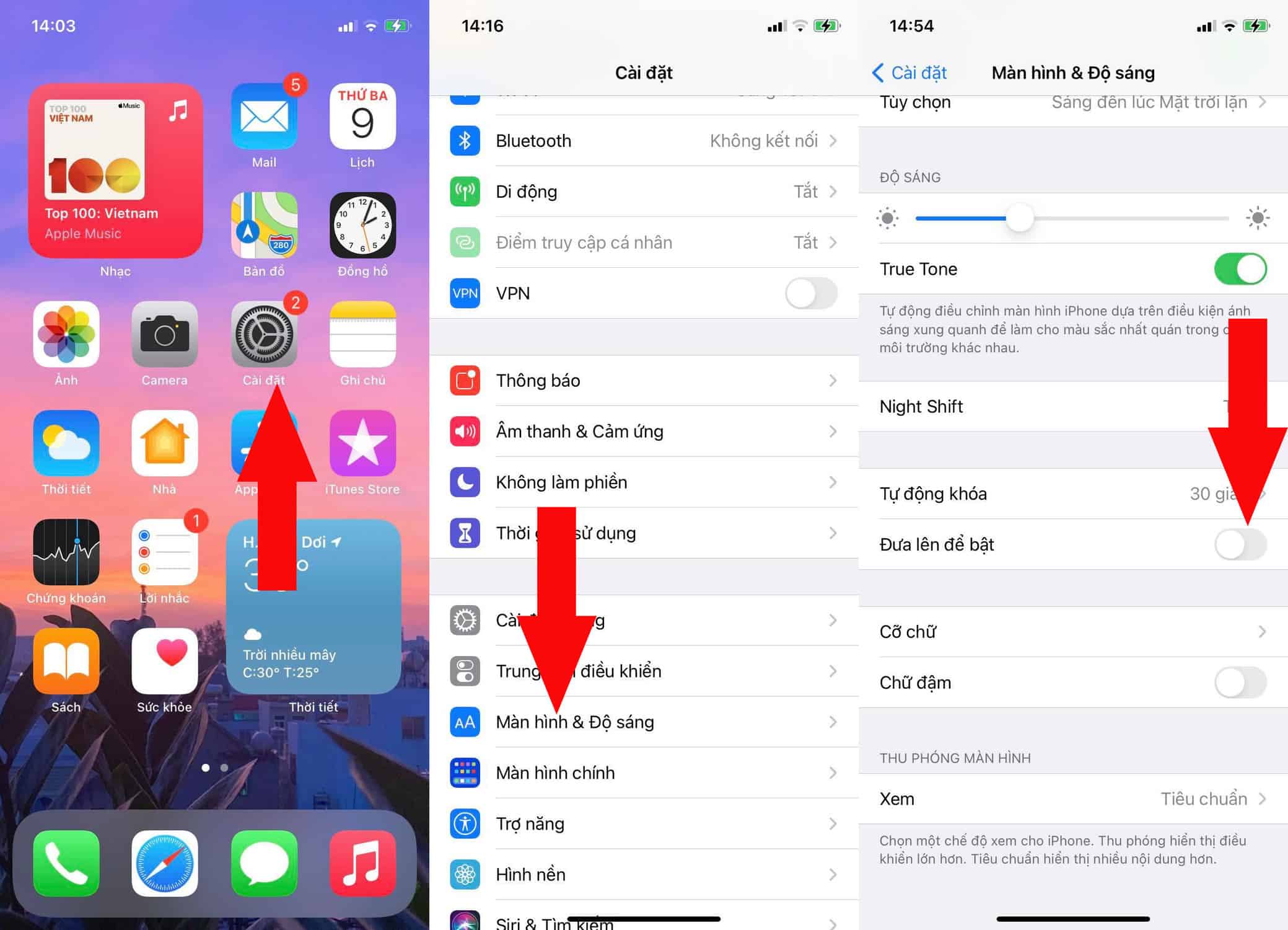 Tự động khóa và nâng lên để bật