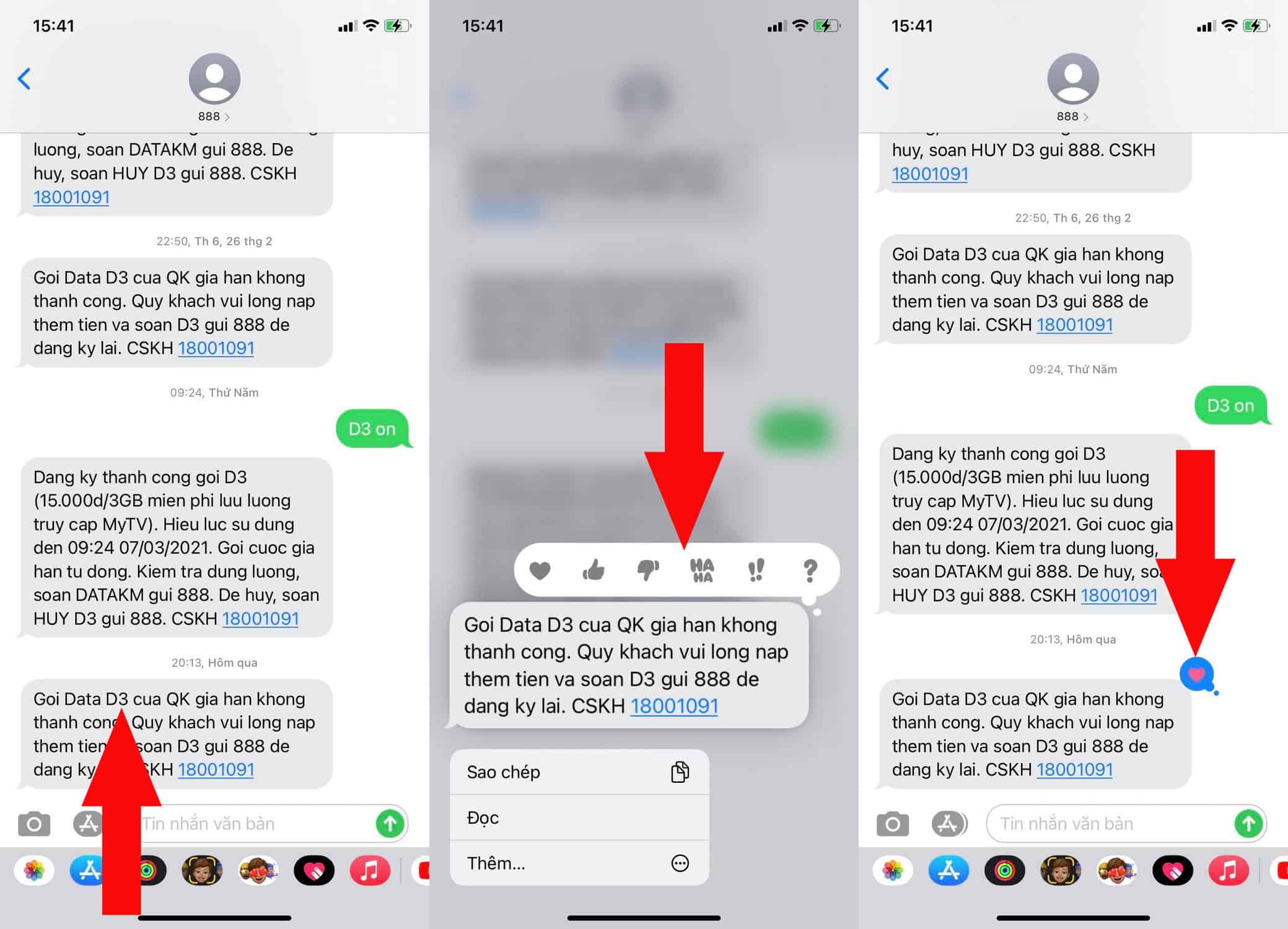 Thả biểu tượng vào tin nhắn