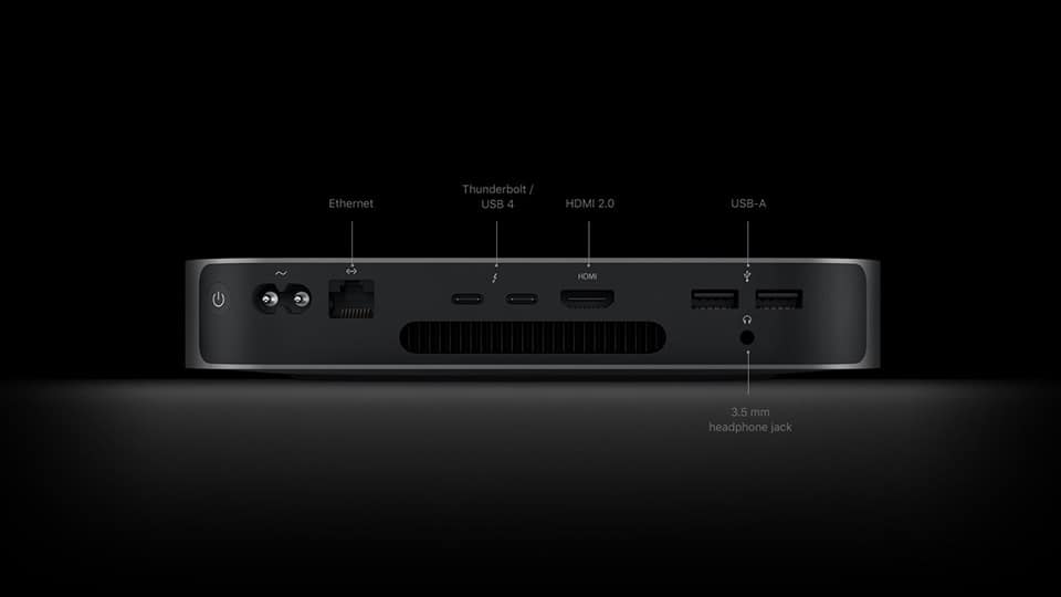 MGNR3SA/A Mac mini có nhiều cổng kết nối tốc độ cao
