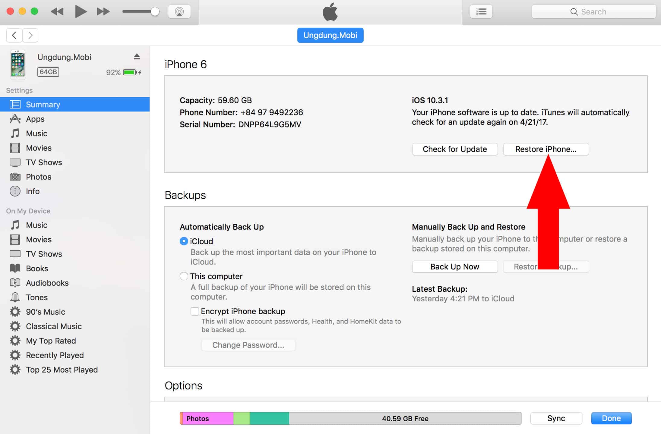 Khôi phục cài đặt gốc