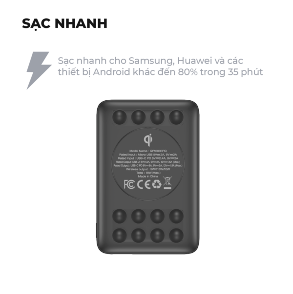 Pin sạc dự phòng không dây Energizer 10.000 mAh 18W PD QP10000PQ