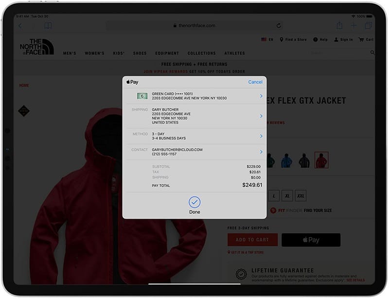 Sử dụng Face ID để xác nhận bảo mật khi thanh toán