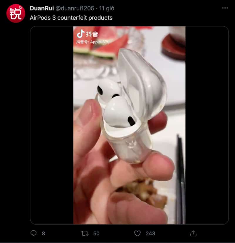 AirPods 3 hàng nhái xuất hiện ở Trung Quốc
