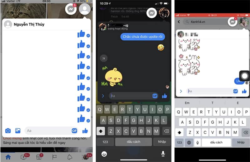Cài đặt bong bóng chát trên iPhone