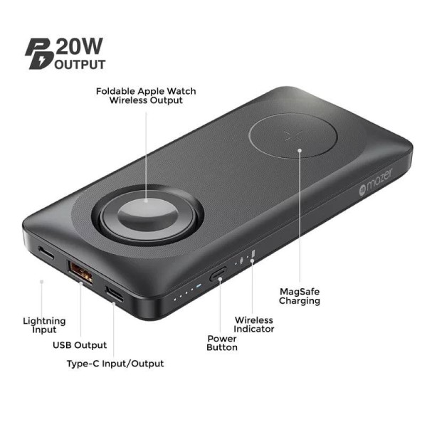 Pin dự phòng Mazer MagAir14 DUO MagSafe 15W 10.000 mAh