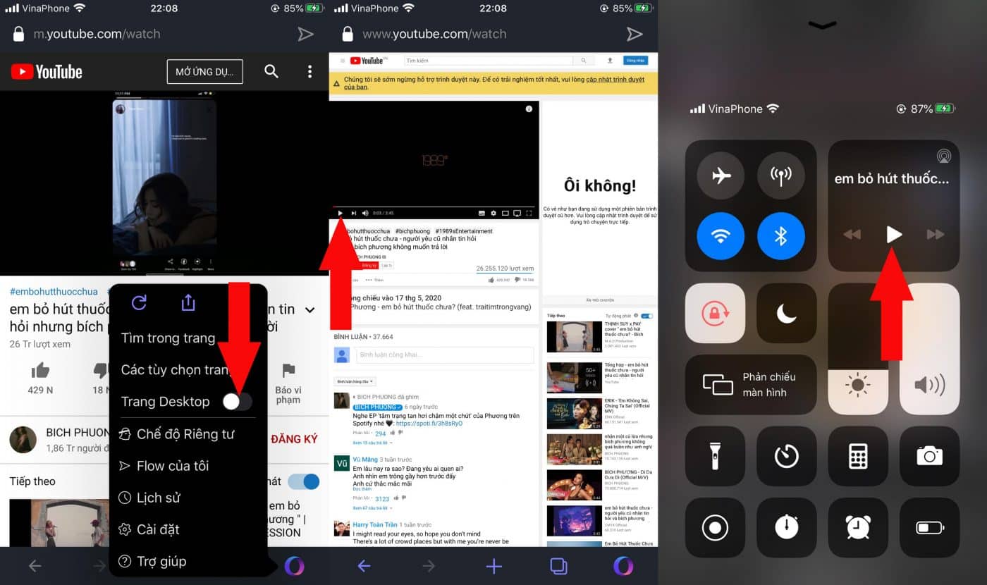 bật trang desktop