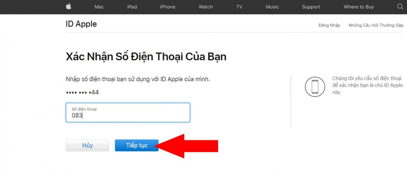 Nhập số điện thoại