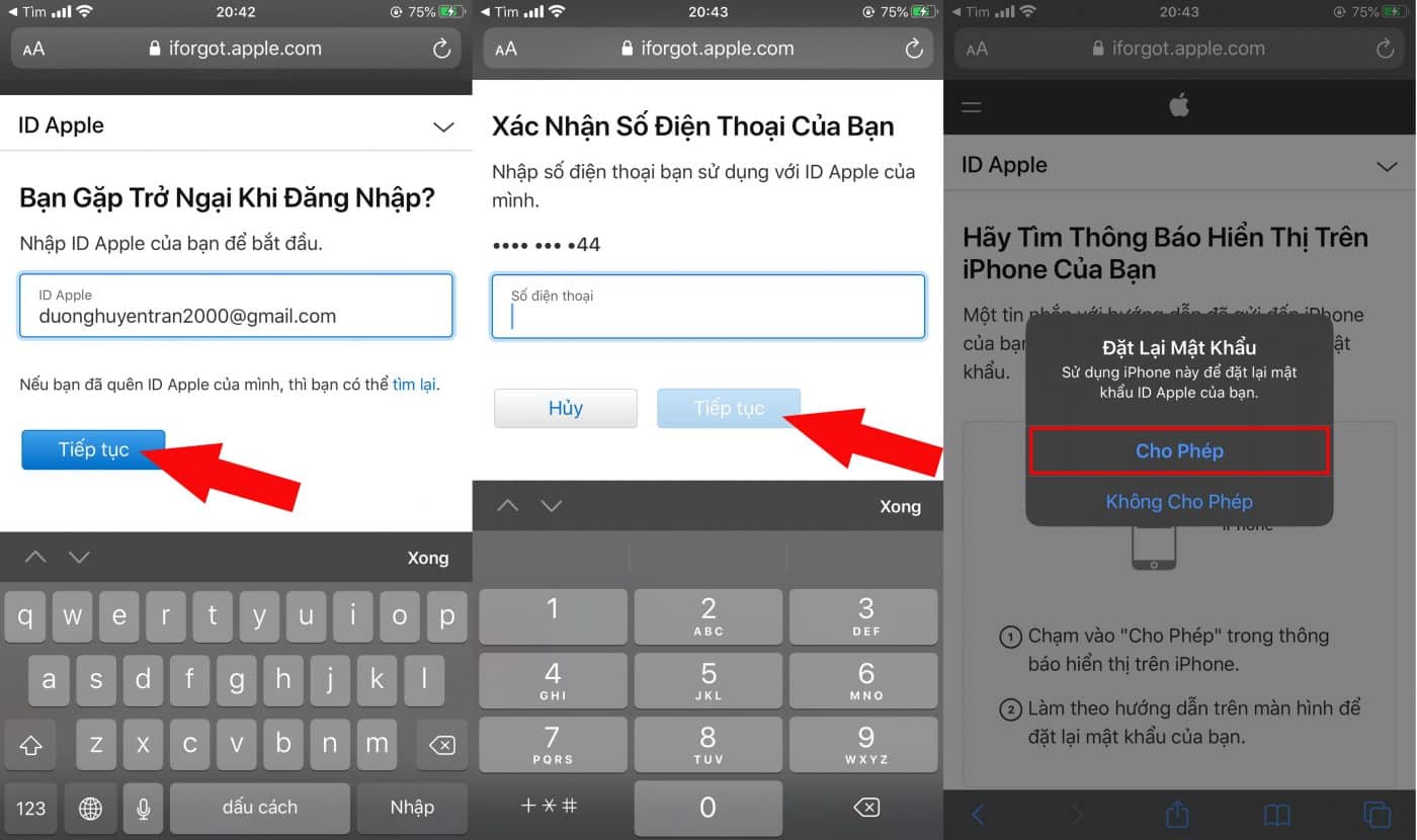 đặt lại mật khẩu