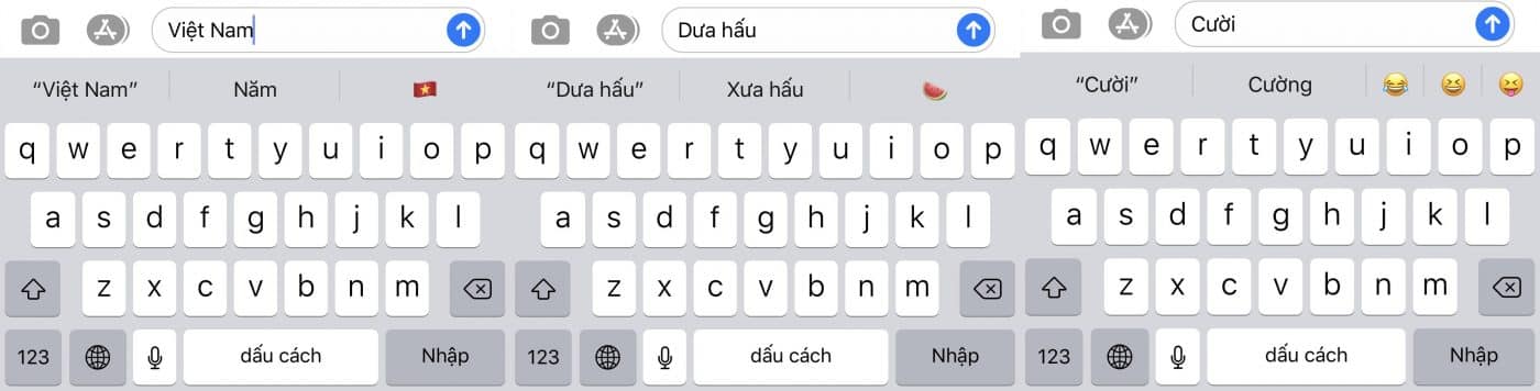 emoji trong giao diện tin nhắn iMess